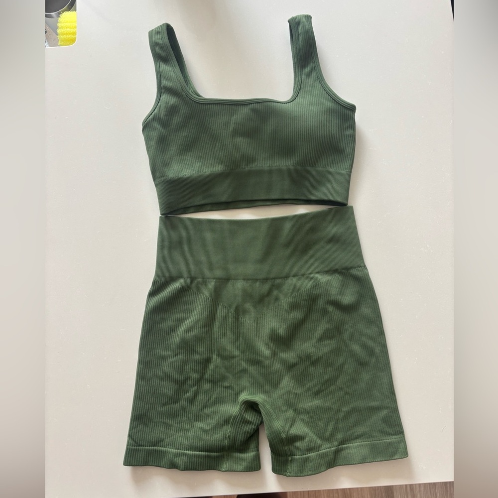 OQQ Workout Outfits for Women 2 Piece Seamless Ribbed